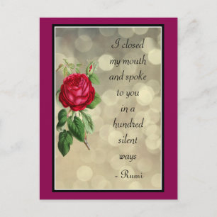 Rumi Quote Typography med Ro och Bokeh Design Vykort