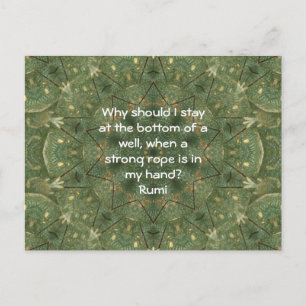 Rumi tar initiativ till inspiration citat vykort