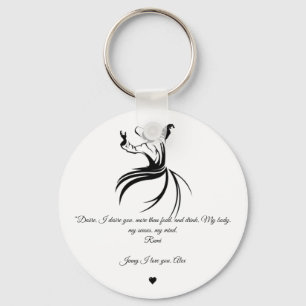 Rumi Valentine Kärlek du poetry Keychain Nyckelring