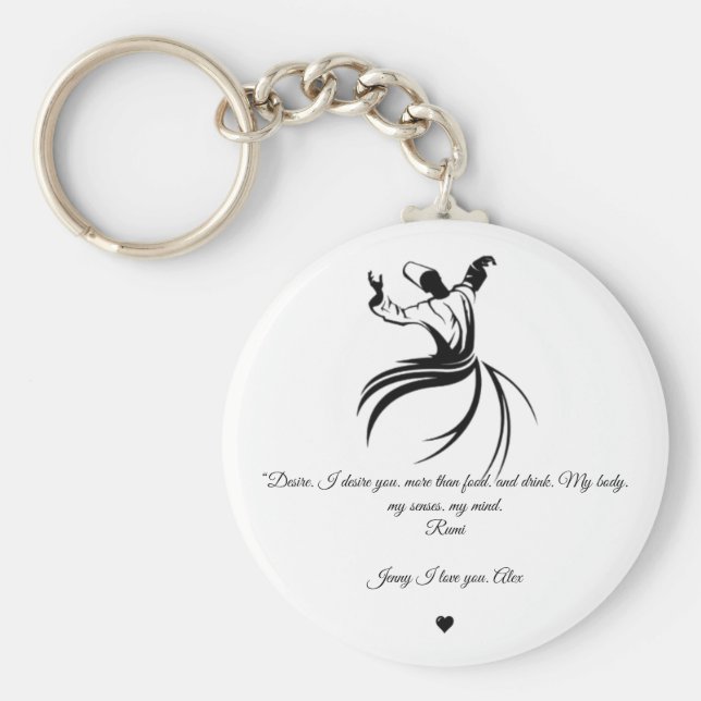 Rumi Valentine Kärlek du poetry Keychain Nyckelring (Framsidan)