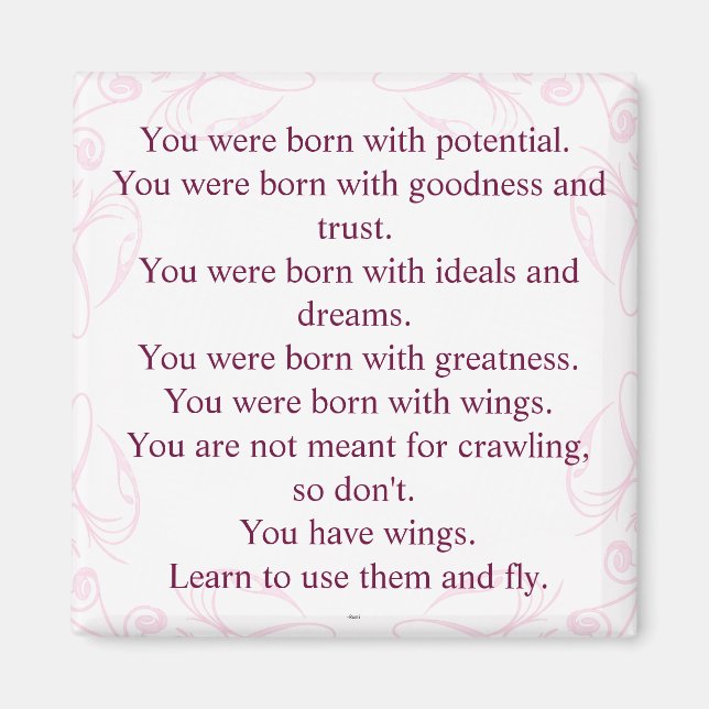 Rumi Vingar Quote Magnet (Framsidan)