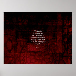 Rumi Wisdom-citat om ändring och hävdhet Poster