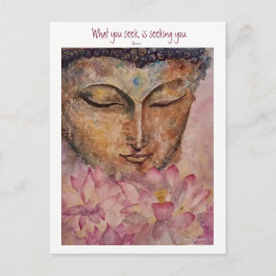 Rumi Zen Buddha Watercolor Art-vykort Vykort