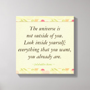 Rumiinspirerande utseende inom citattecken canvastryck