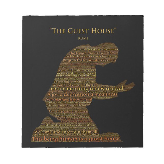 Rumis "The Guest House" Dikt Tile Anteckningsblock (Framsida)