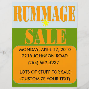 RUMMAGE SALE SIGN/FLYER REKLAMBLAD