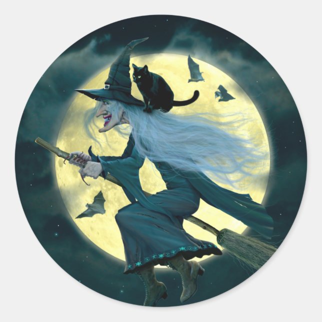 rummhäxa runt klistermärke (Framsida)