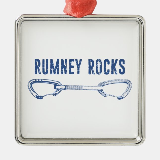 Rumney Rocks Klättring Quickdraw Julgransprydnad Metall (Framsidan)
