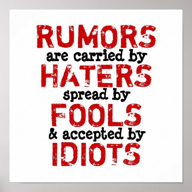 RUMORS - (Arbetsyta och Storleka alternativ) Poster (Framsidan)
