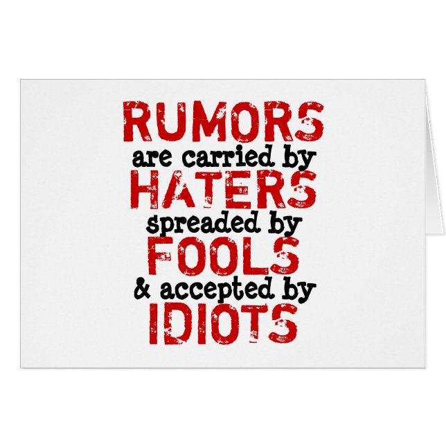 RUMORS ~ Card Truism / filosofi OBS Kort (Framsidan Horizontal)