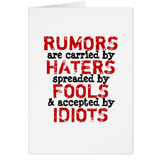RUMORS ~ Card Truism / filosofi OBS Kort (Framsidan)