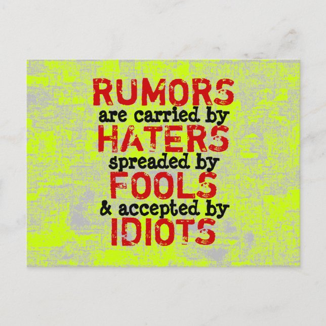 RUMORS - Postcard Truism / filosofi Vykort (Framsida)