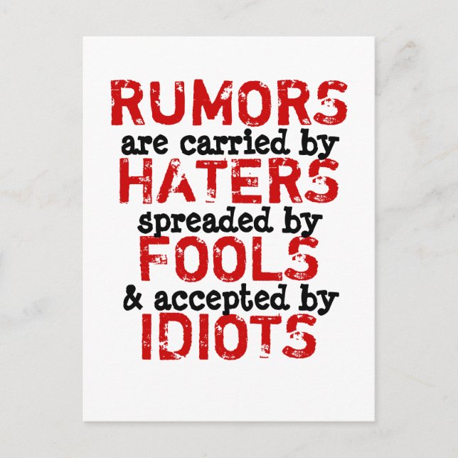 RUMORS - Postcard Truism / filosofi Vykort (Framsida)
