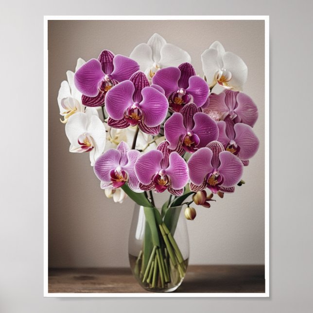 Rumsdekorera Poster av färsk orchid Flower bouquet (Framsidan)