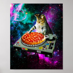 Rumsdj-kattpizza Poster