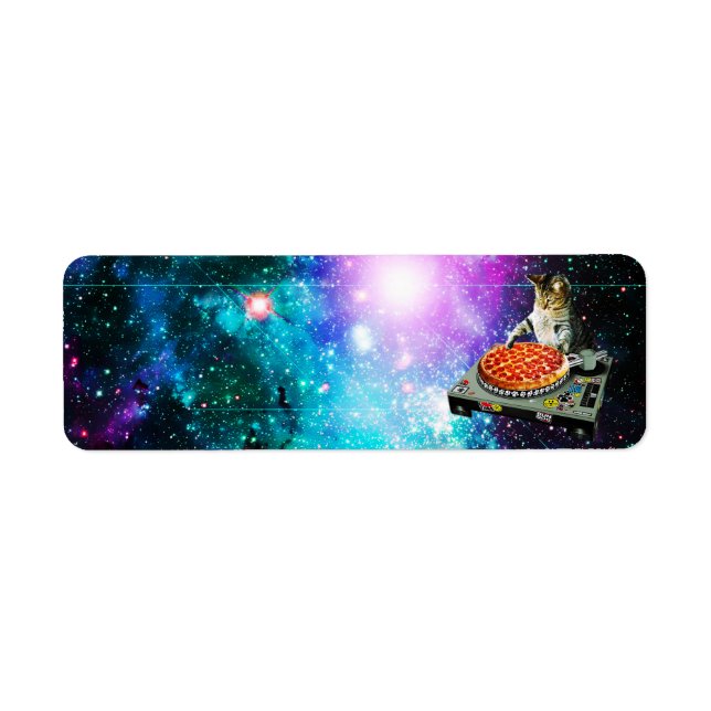 Rumsdj-kattpizza Returadress Etikett (Framsidan)