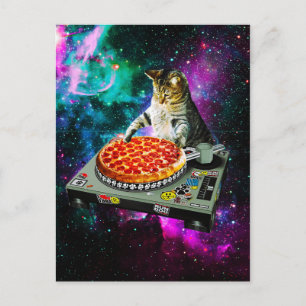Rumsdj-kattpizza Vykort