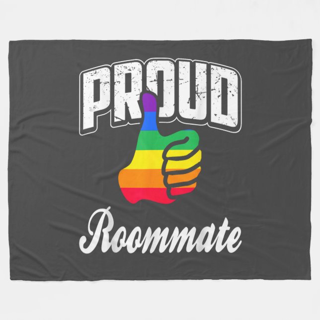 Rumskamrat Gay Pride Fleecefilt (Framsidan (Horisontell))