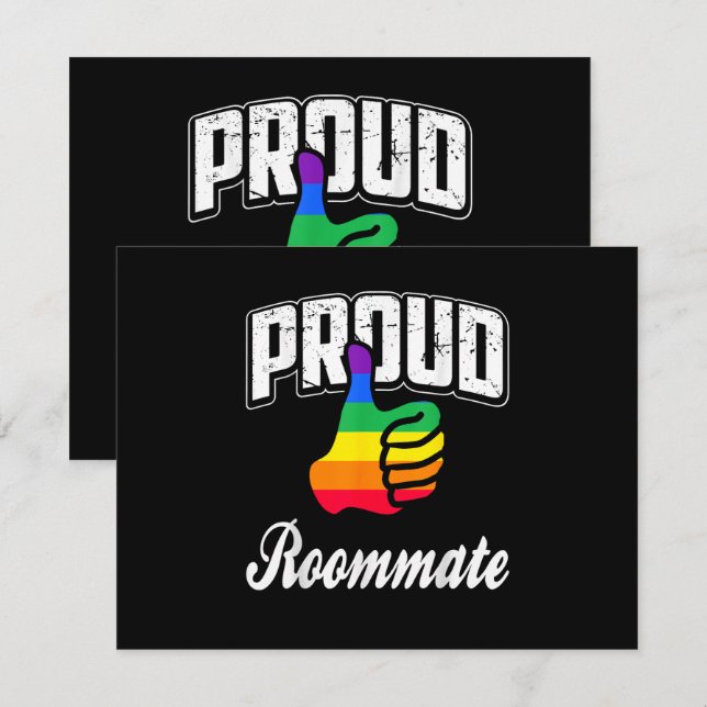 Rumskamrat Gay Pride Inbjudningar (Fram/baksida)