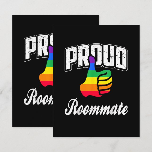 Rumskamrat Gay Pride Kort (Fram/baksida)