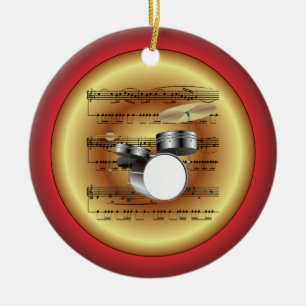 Rumsuppsättning~Lakan Music~Red/Grönt/Guld~jul~ Julgransprydnad Keramik