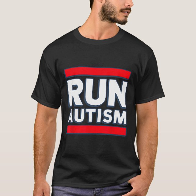 Run Autism For Comfortable Inspirational Autism Ad T Shirt (Framsida)