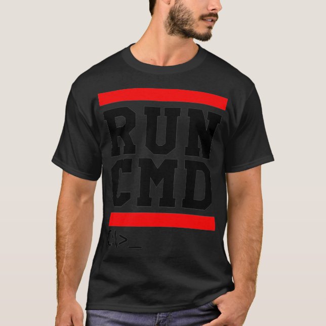 RUN CMD Console Command Prompt Sysadmin Premium T Shirt (Framsida)