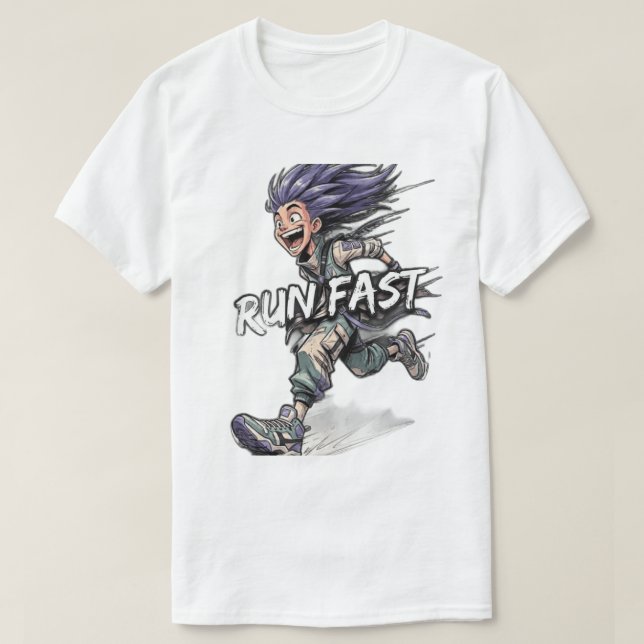Run Fast Anime Runner Shirt T (Design framsida)