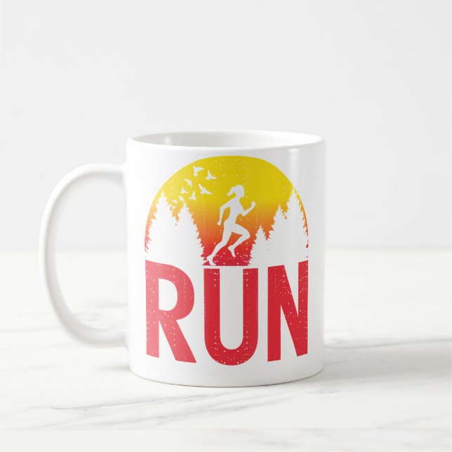 Run Funny Running Girls Runner Girl Athletics Endu Kaffemugg (Vänster)