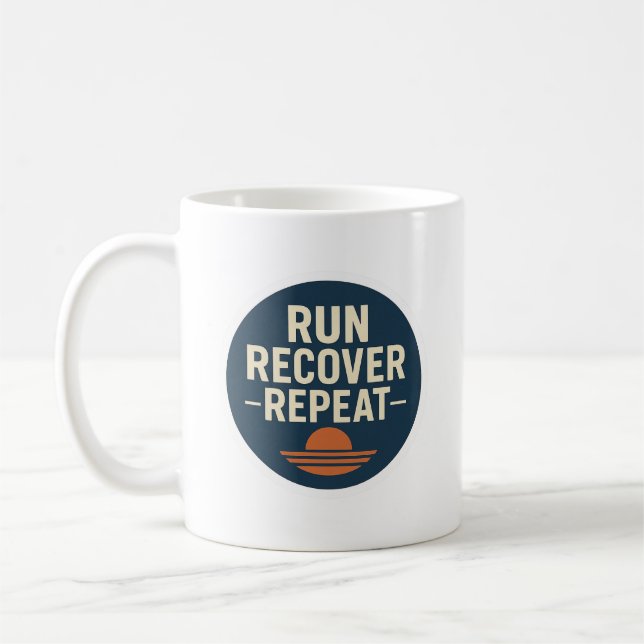 Run. Recover. Repeat. – Running Lifestyle Mug Kaffemugg (Vänster)
