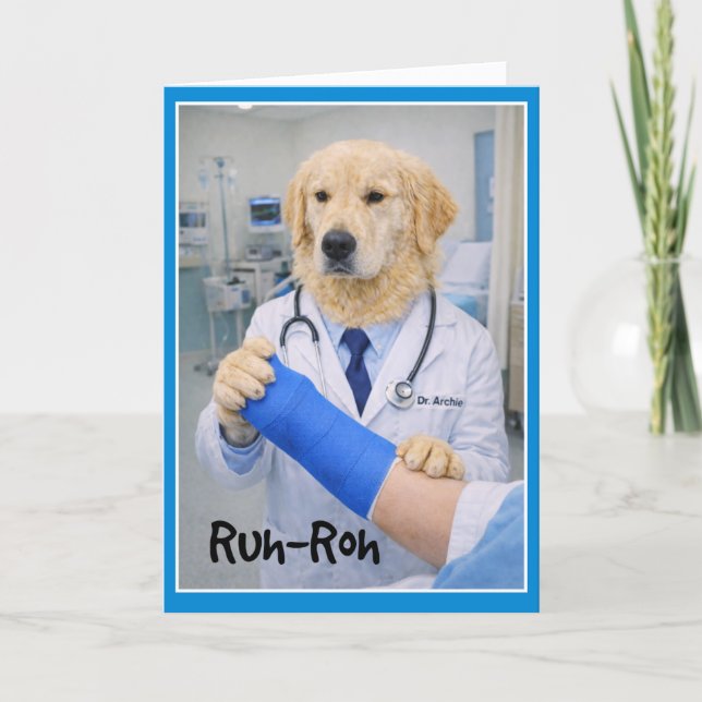 Run-Roh Accident  Get Well Card CB-1 Kort (Framsida)