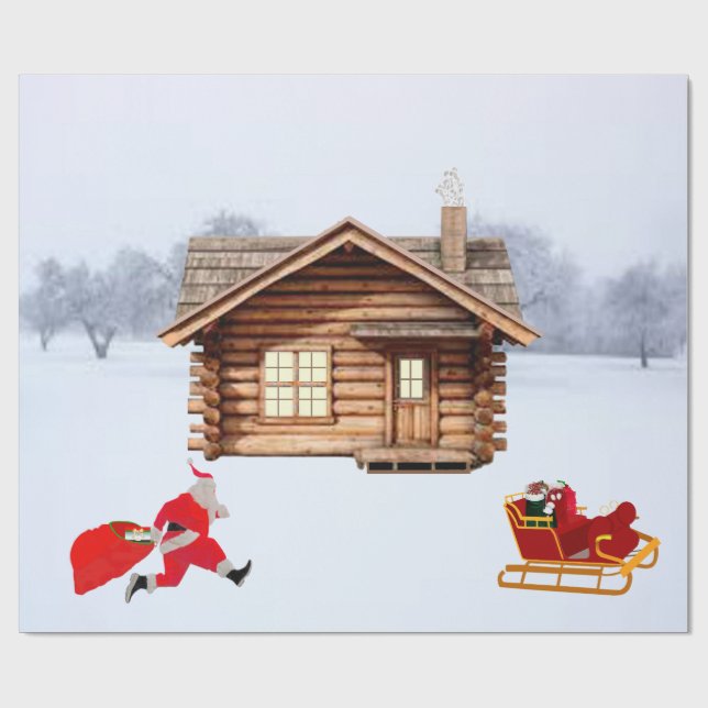 Run, Santa Wrapping Paper Presentpapper (Platt)