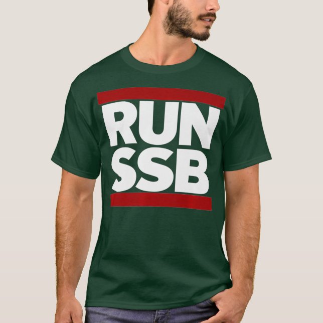 RUN SSB  Ham Radio Premium T Shirt (Framsida)
