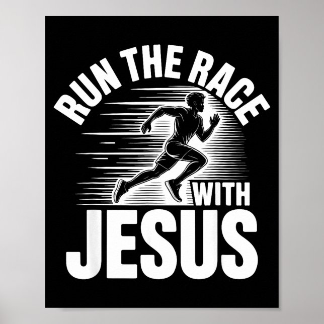 Run The Race With Jesus Motivational Quote  Poster (Framsidan)