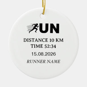 RUN Typografi Löpande Design Minimalistisk Löpar Julgransprydnad Keramik