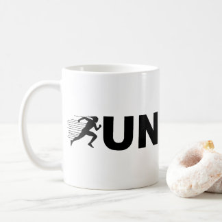 RUN Typografi Löpande Design | Minimalistisk Löpar Kaffemugg