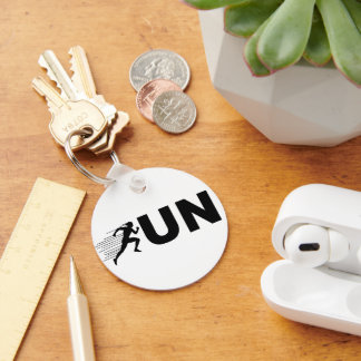 RUN Typografi Löpande Design | Minimalistisk Löpar Nyckelring