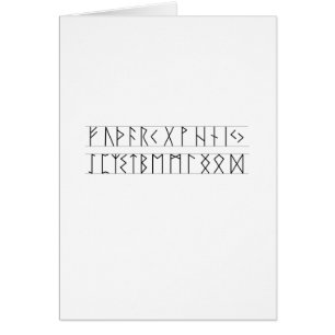 Runafläder Futhark Hälsningskort