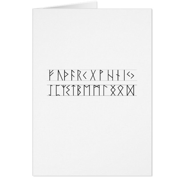 Runafläder Futhark Hälsningskort (Framsidan)