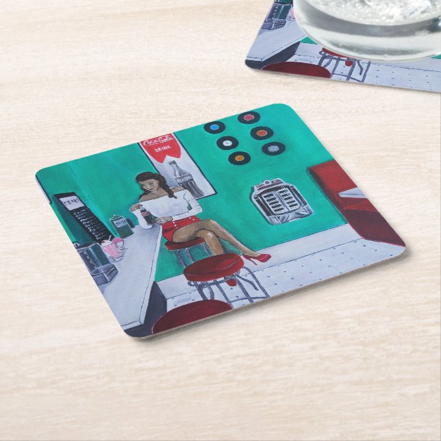 Runaround Sue Painting by Alfred Fox Underlägg Papper Kvadrat (Vinklad)