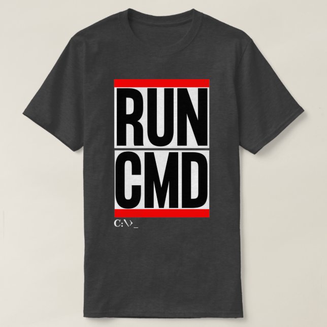 RunCMD-funktionskommandotolk Datorprogrammerare T Shirt (Design framsida)