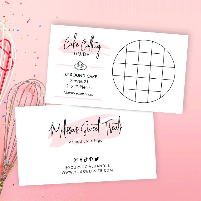 Rund 10-tums Cake Caking-diagram 2 x2-serveringsha Tilläggskort (10 inch round event cake cutting guide for 2x2 portions)