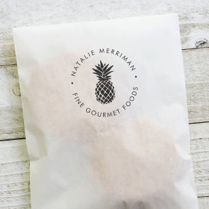 Rund ananas Logotyp Självfärgande Stämpel