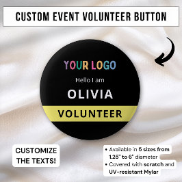 Rund Anpassningsbar Volunteer Event Badge Namn bri Knapp