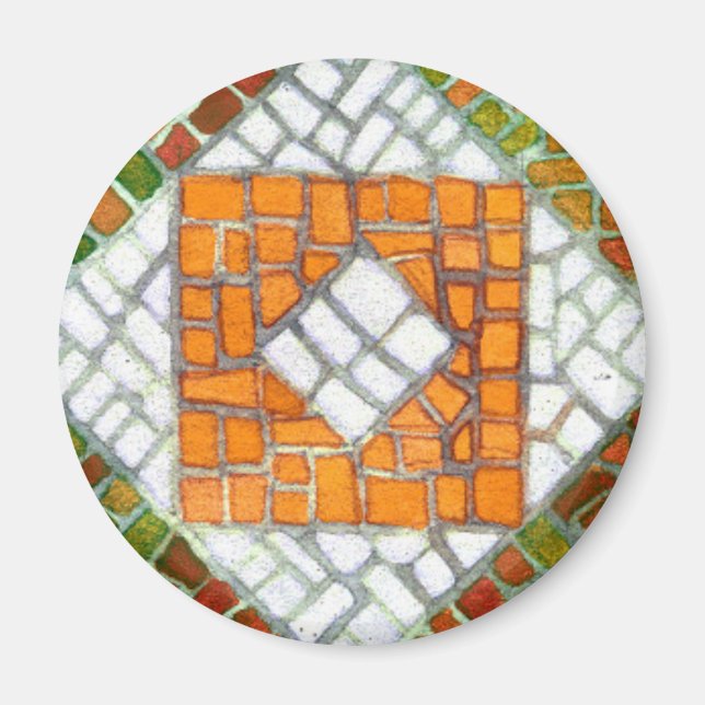 Rund AUTUMN MOSAIC Round Magnet (Framsidan)