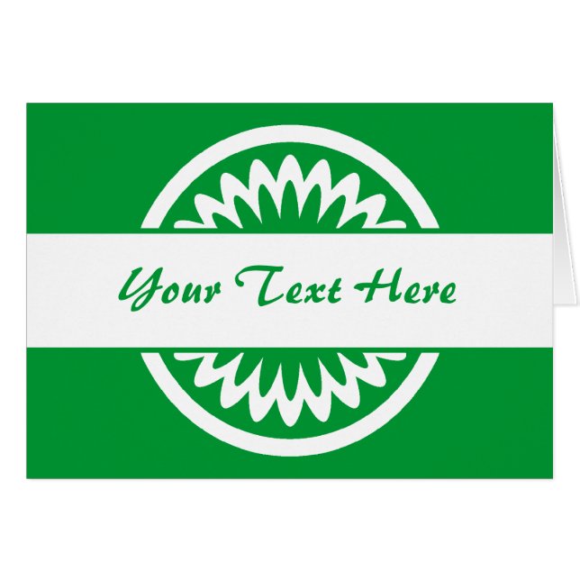 Rund blomma - Grönt av gräs Hälsningskort (Framsidan Horizontal)