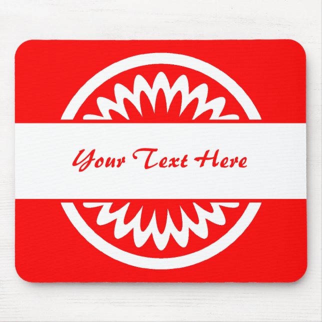 Rund blomma - röd musmatta (Framsidan)