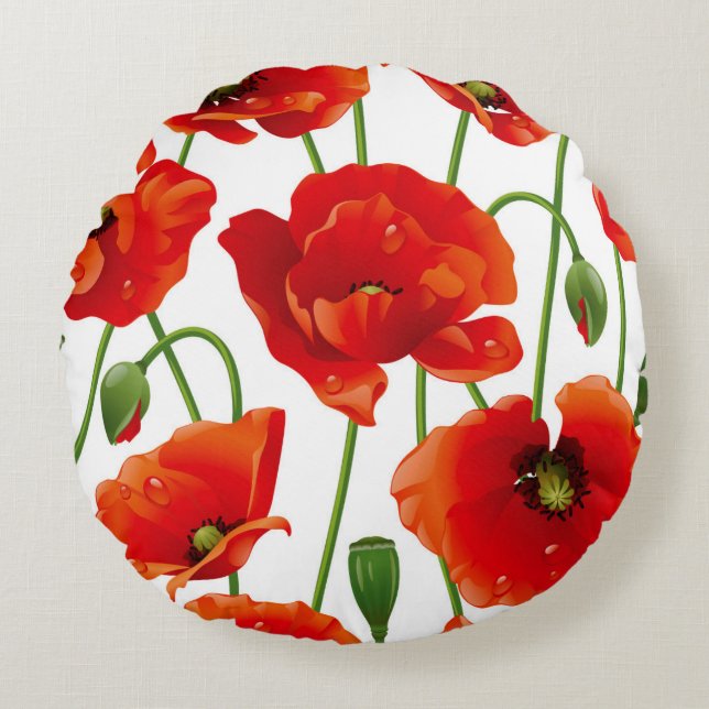 Rund blomsterkudde kudde (Framsidan)