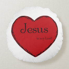 Rund bomullstrudde med hjärta kudde