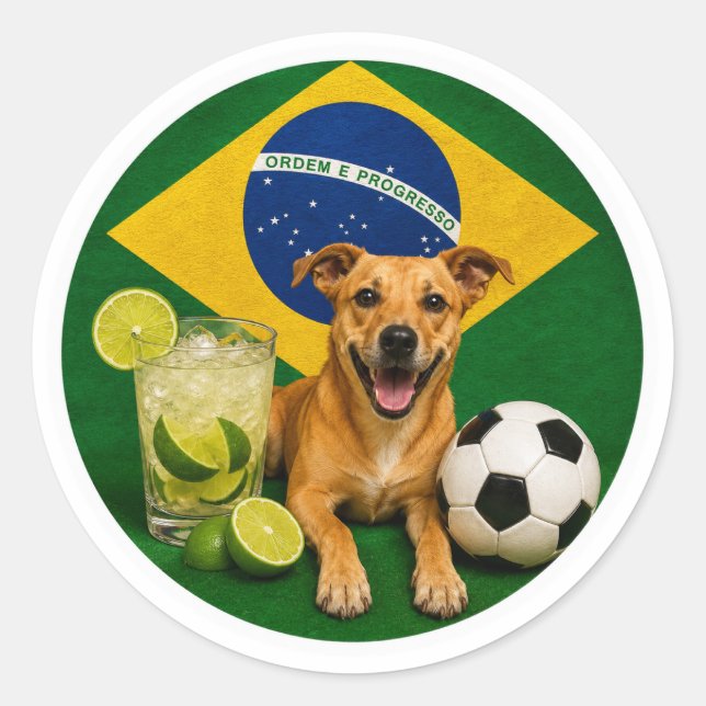 Rund Brasilien Karamell Klistermärke  (Framsida)